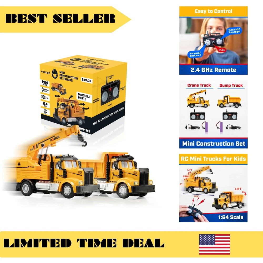 Force1 Remote Control Mini Trucks Toy Set For‎ Kids